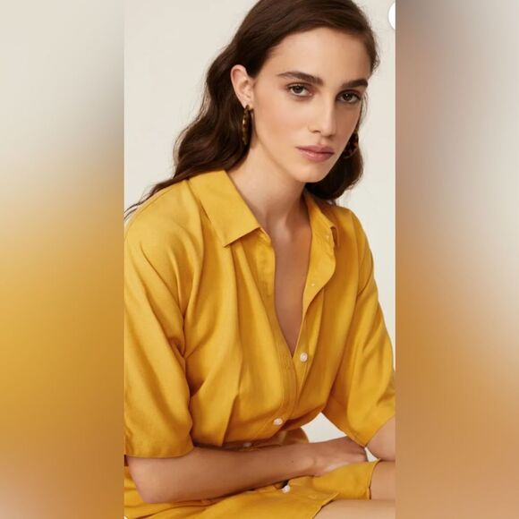 Thakoon Yellow Shirt Dress Size 4 - Picture 4 of 9